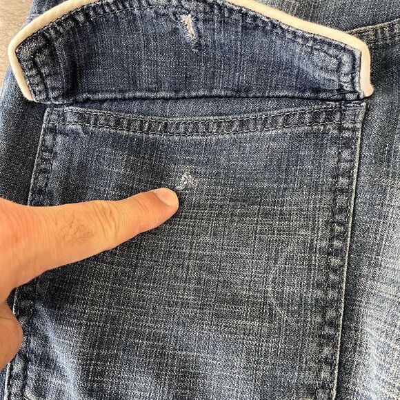 D&G‎ Dolce&Gabbana Jeans Men 32x35 Blue Straight Fit Flap Pockets Paint Splatter - Picture 15 of 16